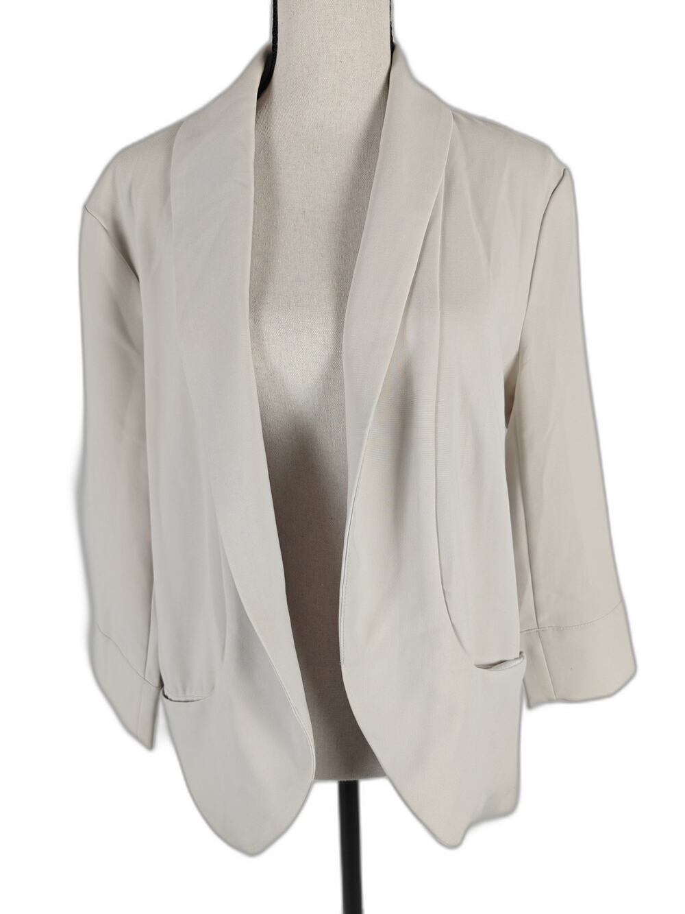 Women Harlowe & Graham Open Front Blazer Cream Size Unknown